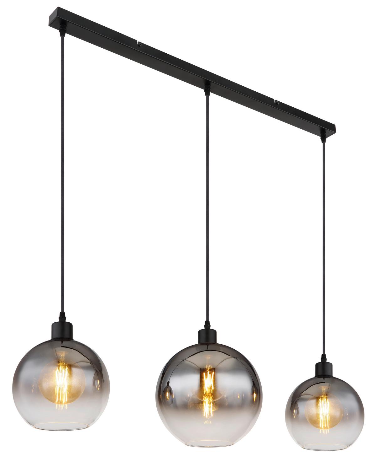 Viseča Svetilka Newcastle - črna, Design, kovina/steklo (95/25/120cm) - Globo
