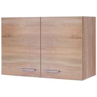 Kuhinjska Zgornja Omarica Samoa, Barva Hrasta - bela/barve aluminija, Konvencionalno, umetna masa/leseni material (80/54,8/32cm)