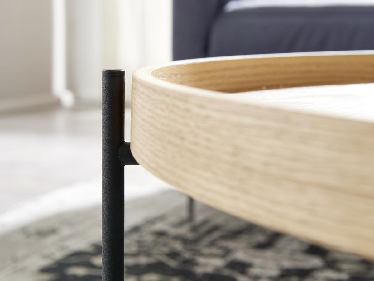Couchtisch rund Holzdekor Braun/Schwarz - Schwarz/Braun, MODERN, Holzwerkstoff/Metall (78/78/40cm) - MID.YOU