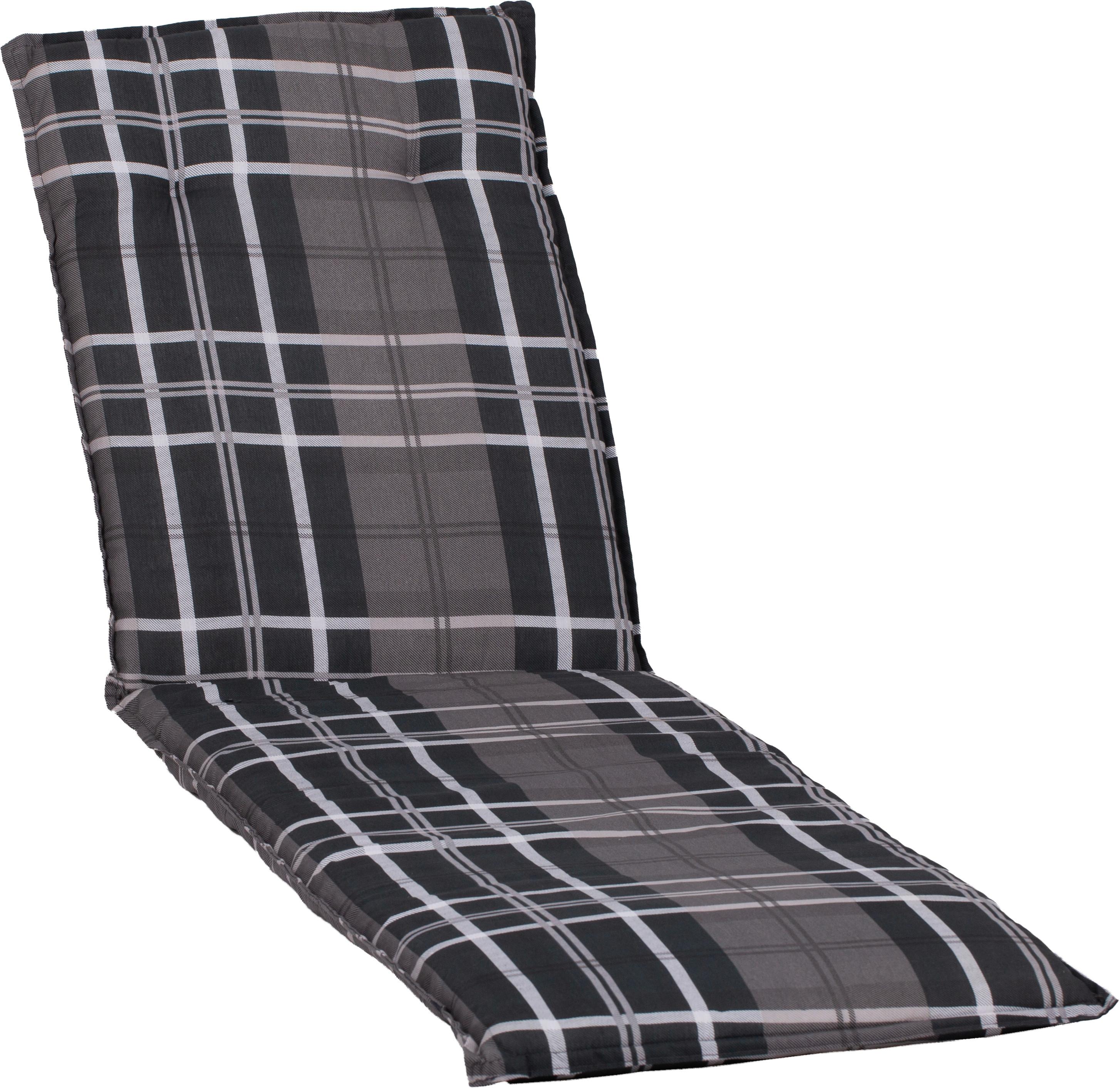 Liegenauflage Berlin ca. 193x60 cm Grau/Schwarz - Schwarz/Grau, Basics, Textil (193/60/6cm) - Gardenson