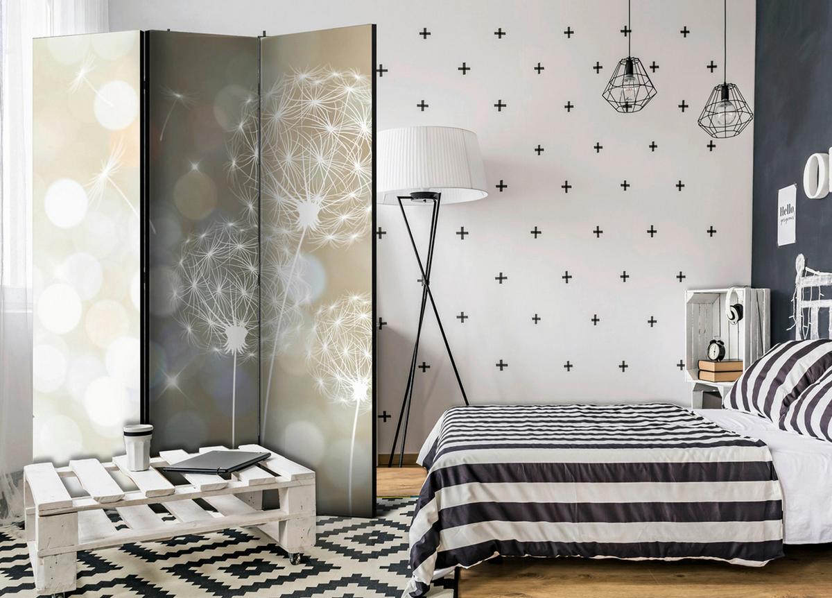 Paravan The Ballad Of Beauty, 3-Delni, Dvostranski - bela/bež, Basics, tekstil/les (135/172/3cm) - artgeist