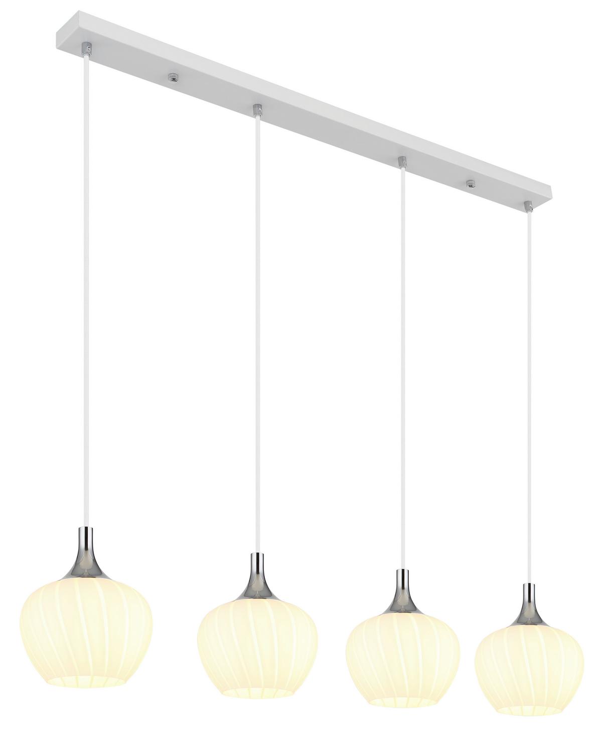 Hängeleuchte Maxy Weiß/Chromfarben max. 40 Watt - Chromfarben/Weiss, Konventionell, Glas/Metall (100/18/120cm) - Globo