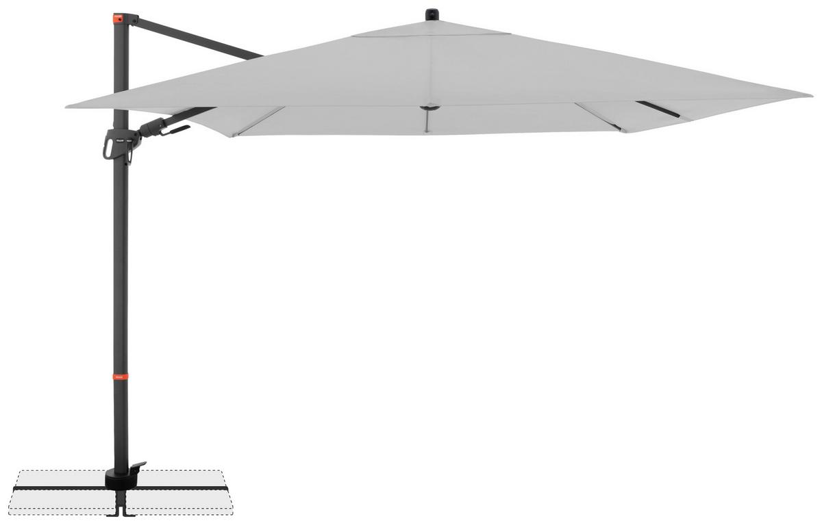 Ampelschirm Myzone Hellgrau ca. 280x280cm - Anthrazit/Hellgrau, Basics, Textil/Metall (280/280cm) - Doppler