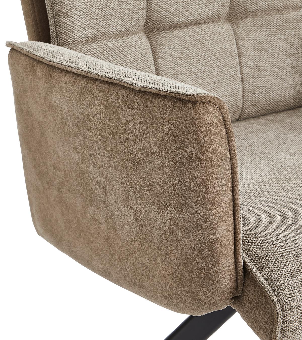 KRZESŁO Z PODŁOKIETNIKAMI FRIDA - czarny/szary, Modern, metal/drewno (61/91/64cm) - Livetastic