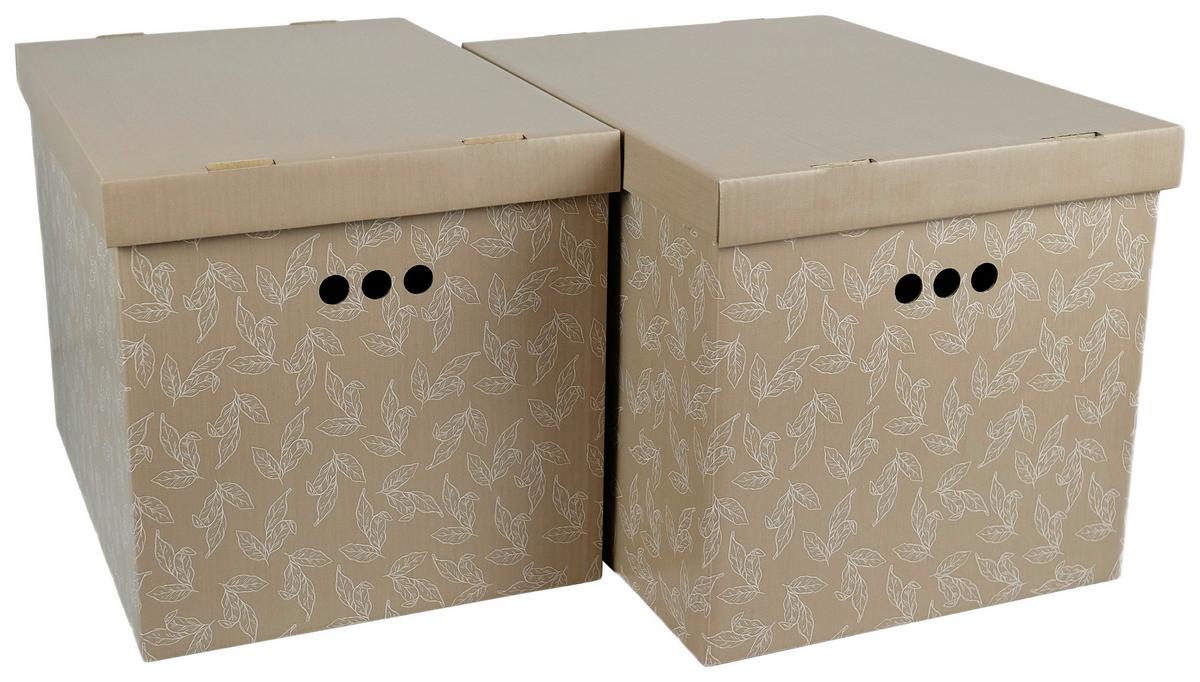 Box mit Deckel Jimmy, 2 Stk. - Weiss/Rosa, Karton (44,3/33,5/32,5cm) - Mömax