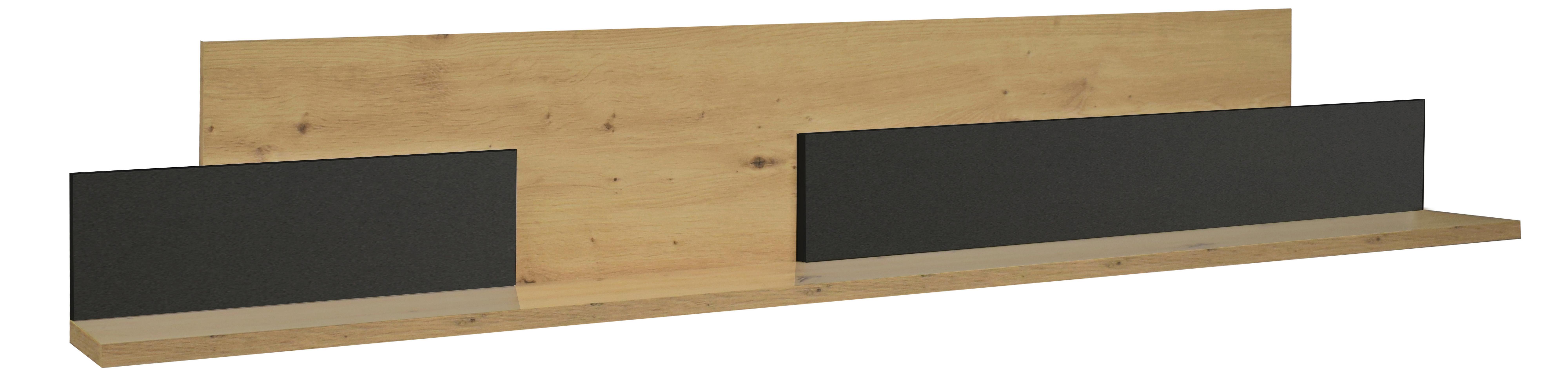 Wandboard Halvar Anthrazit/Eiche Artisan - Anthrazit/Eiche Artisan, MODERN, Holzwerkstoff (150/25/17cm) - Premium Living