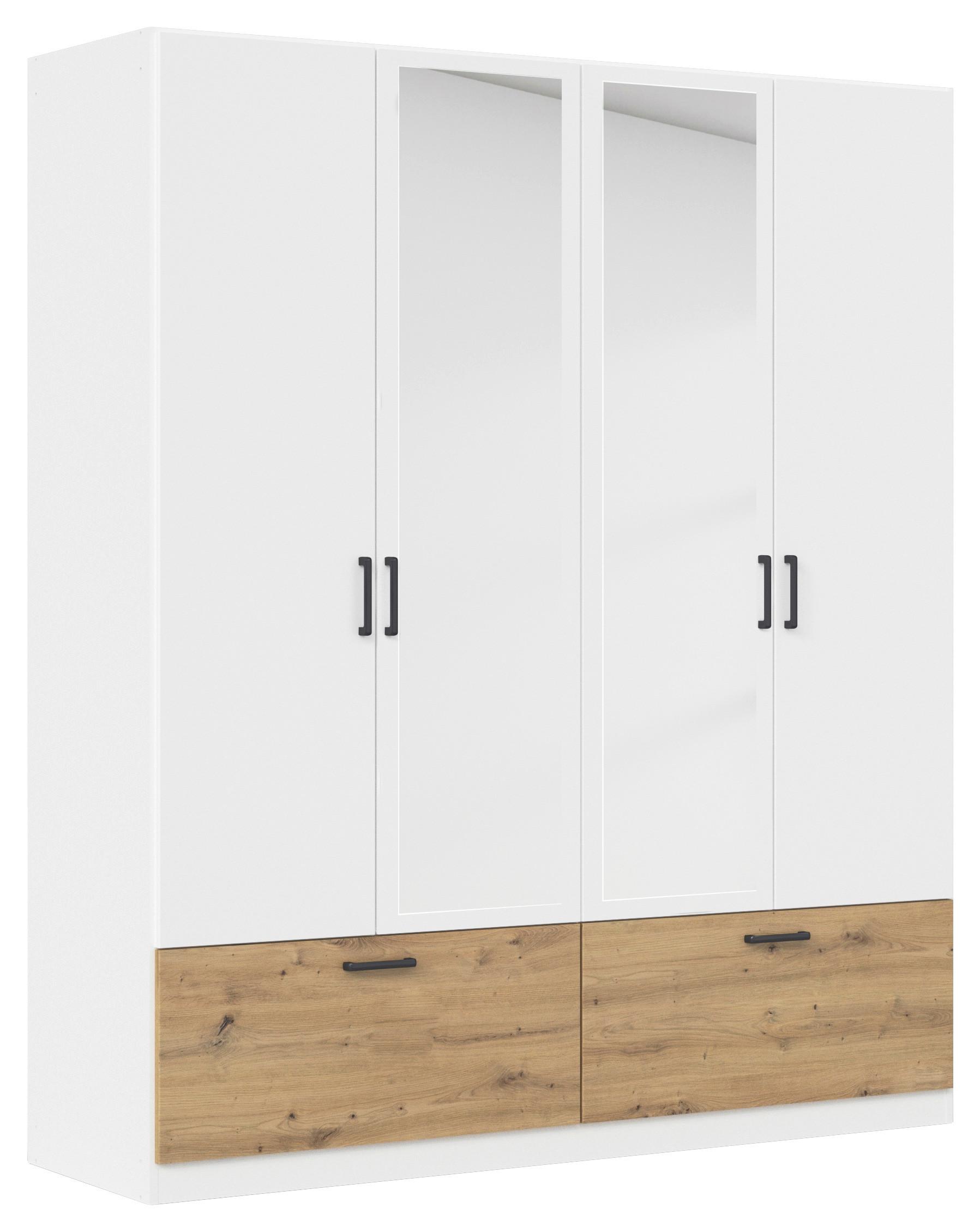 Omara Za Oblačila Bari, Bela, Barva Hrasta - siva/bela, Basics, kovina/leseni material (181/210/54cm) - Boxxx