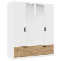 Omara Za Oblačila Bari, Bela, Barva Hrasta - siva/bela, Basics, kovina/leseni material (181/210/54cm) - Boxxx