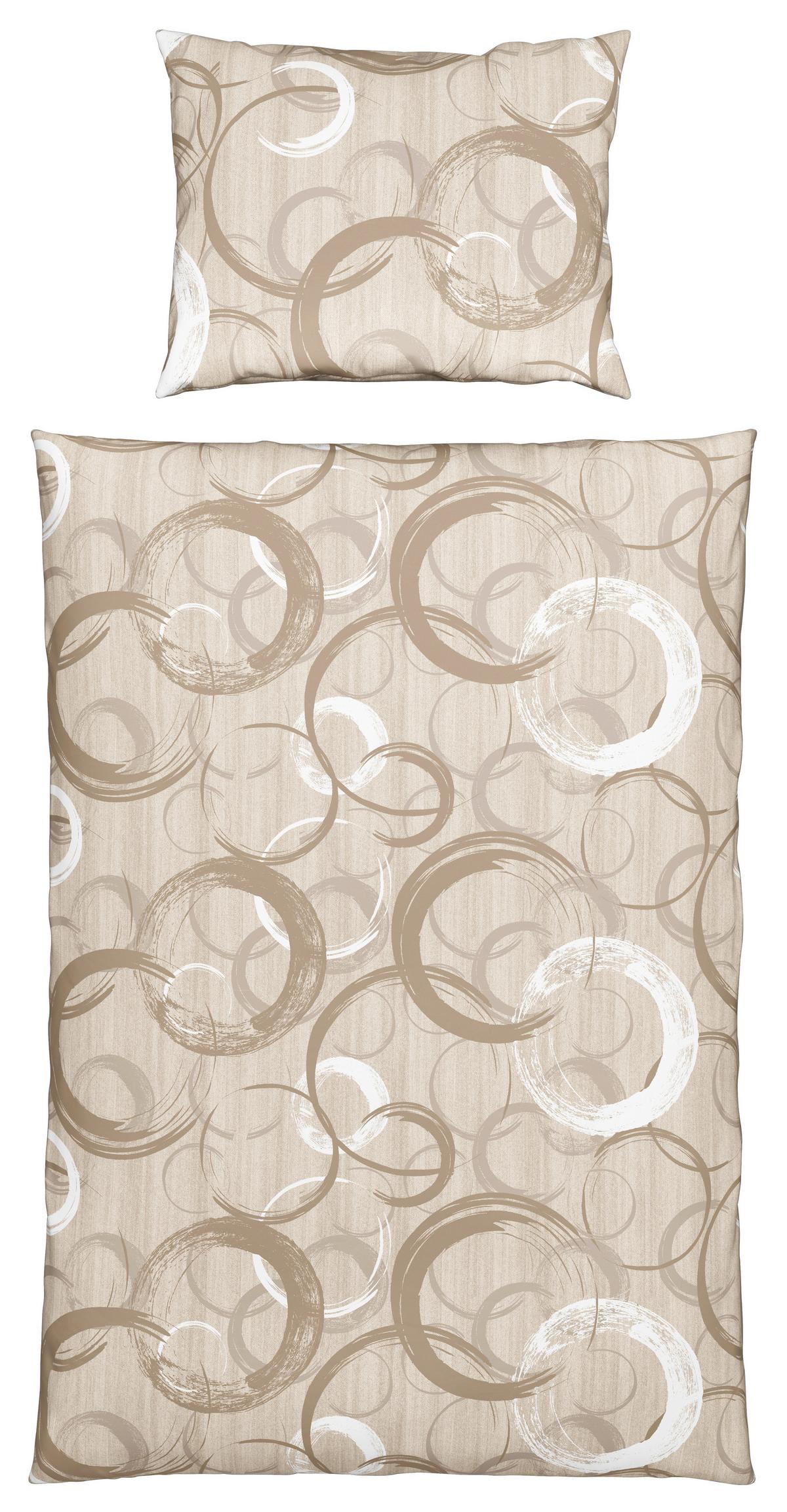 Bettwäsche New Circles Beige ca. 140x200cm - Beige, Textil (140/200cm) - Modern Living