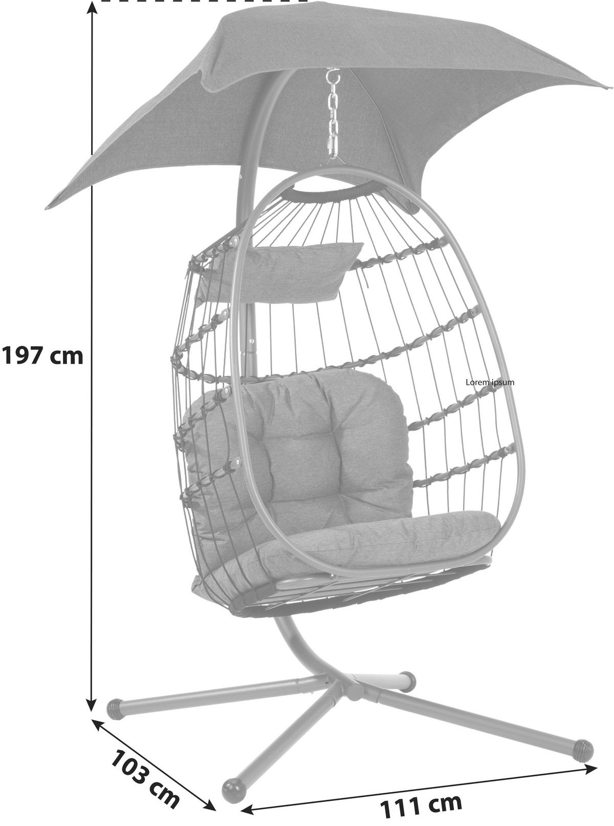 Viseči Stol Hoberg, Siva - siva, Basics, kovina - TV - Unser Original