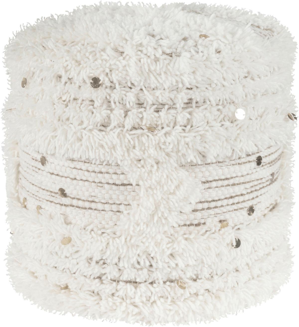 POUF BOHIST 425 - Creme/Grün, Design, Textil (35/35cm) - Kayoom