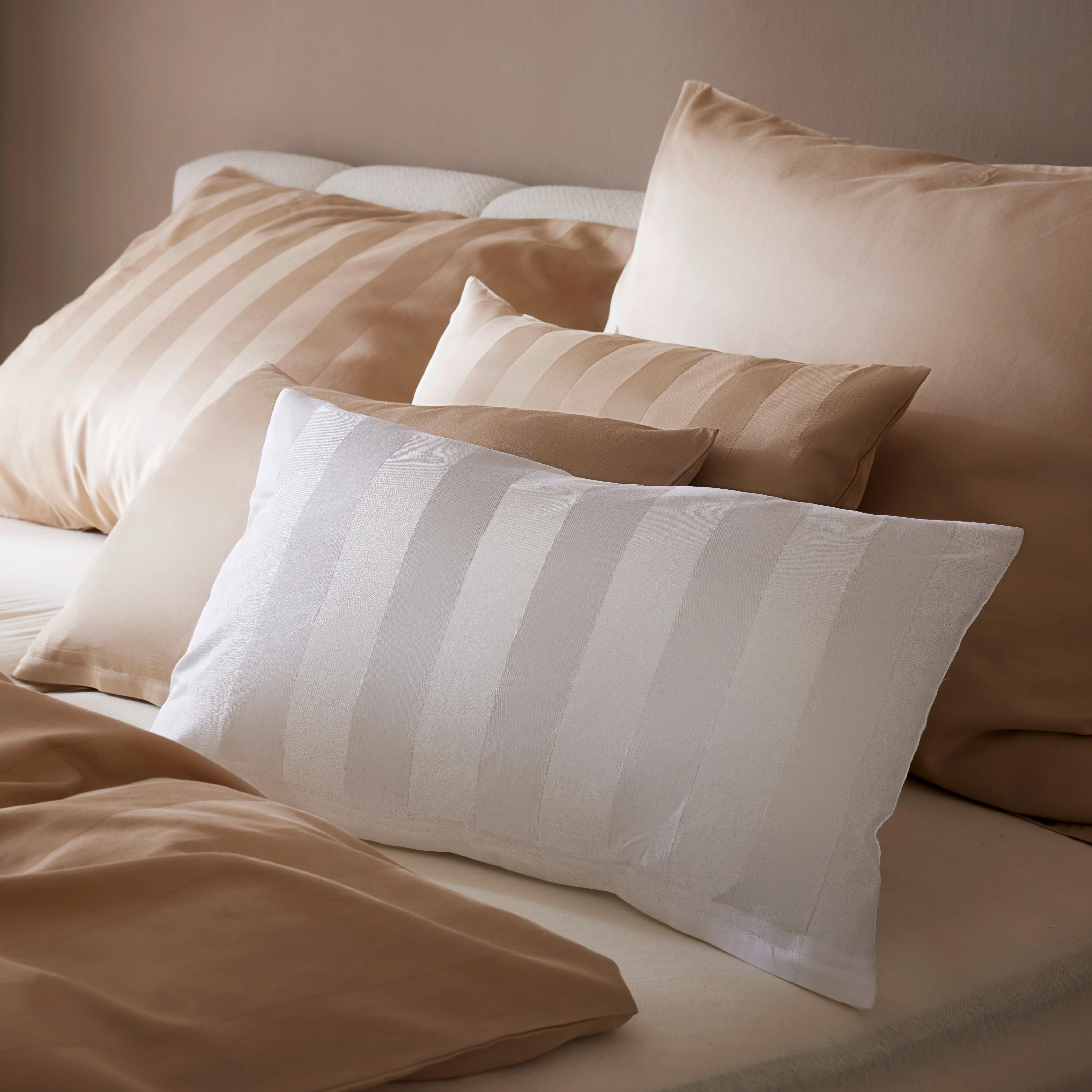 Kissenhülle Xenia Streif Weiß ca. 40x80cm - Weiß, MODERN, Textil (40/80cm) - Premium Living
