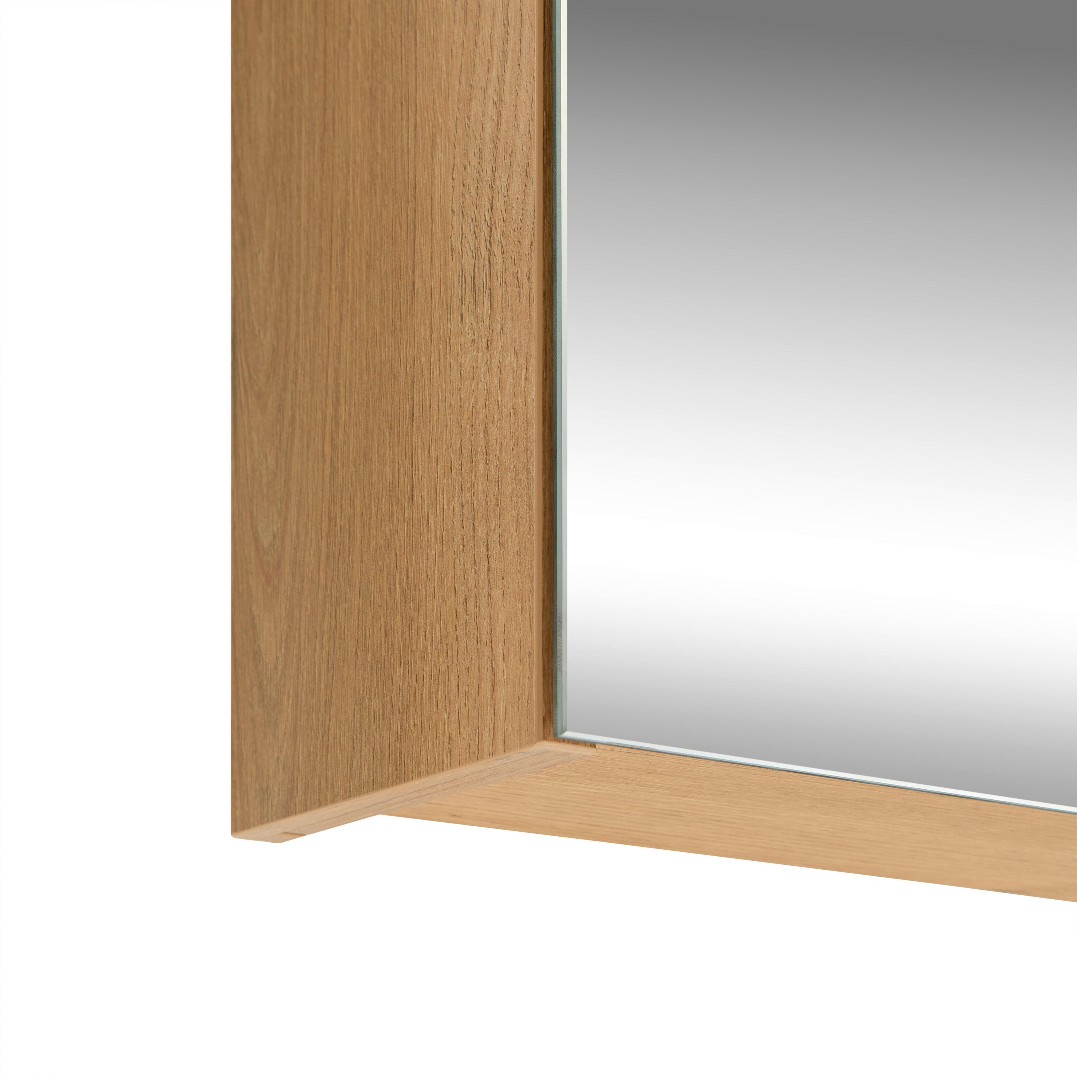 SPEGELSKÅP ARIS -EXKLUSIV- - svart/ekfärgad, Modern, metall/trämaterial (80/70/20cm) - Mömax