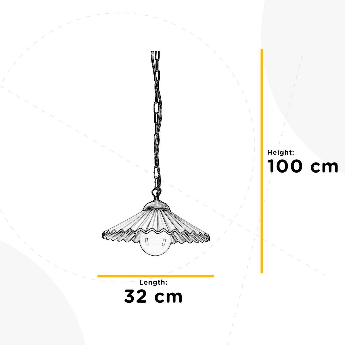 Hängeleuchte Rosina Bernsteinfarben max. 22 Watt - Bernsteinfarben, KONVENTIONELL, Keramik/Metall (32/100cm)