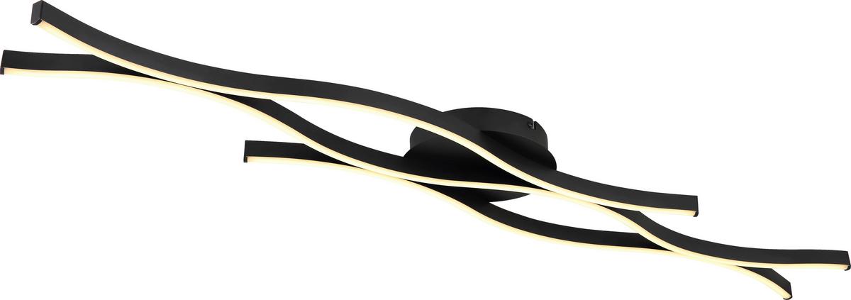 Led Mennyezeti Lámpa Relo - fekete/opál, Modern, műanyag/fém (107,6/18/6cm) - Mömax