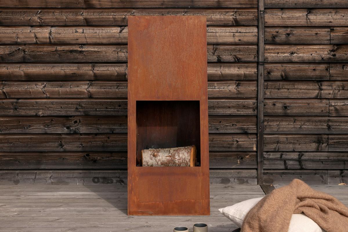 Feuerstelle Bastian ca. 50x120 cm Stahl - Dunkelorange, KONVENTIONELL, Metall (50/120/20cm) - Gardenson