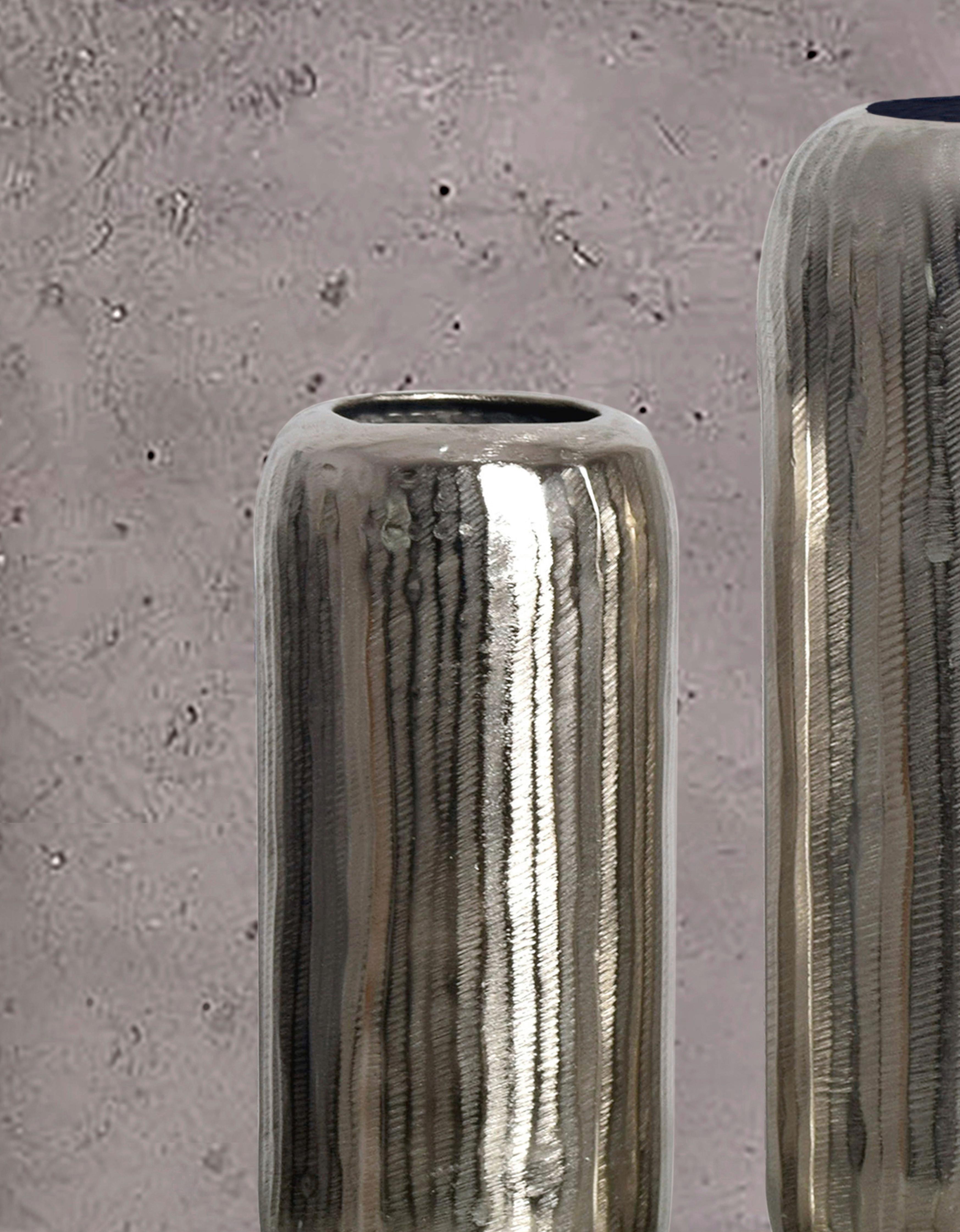 Set Dekorativnih Vaz Silver, 2 Kos - srebrne barve, Design, kovina (16/40,5/16cm) - Livetastic