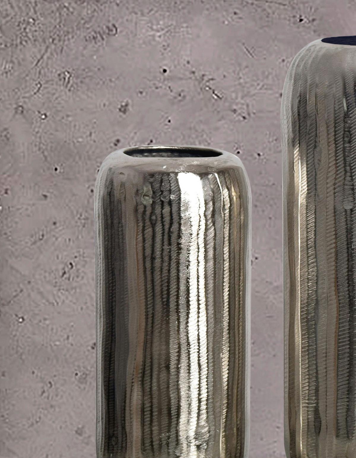 Set Dekorativnih Vaz Silver, 2 Kos - srebrne barve, Design, kovina (16/40,5/16cm) - Livetastic