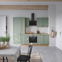 Küchenblock Casada High m. Geräten Schilfgrün - Schilfgrün/Eichefarben, MODERN, Holzwerkstoff/Metall (270cm) - Nobilia