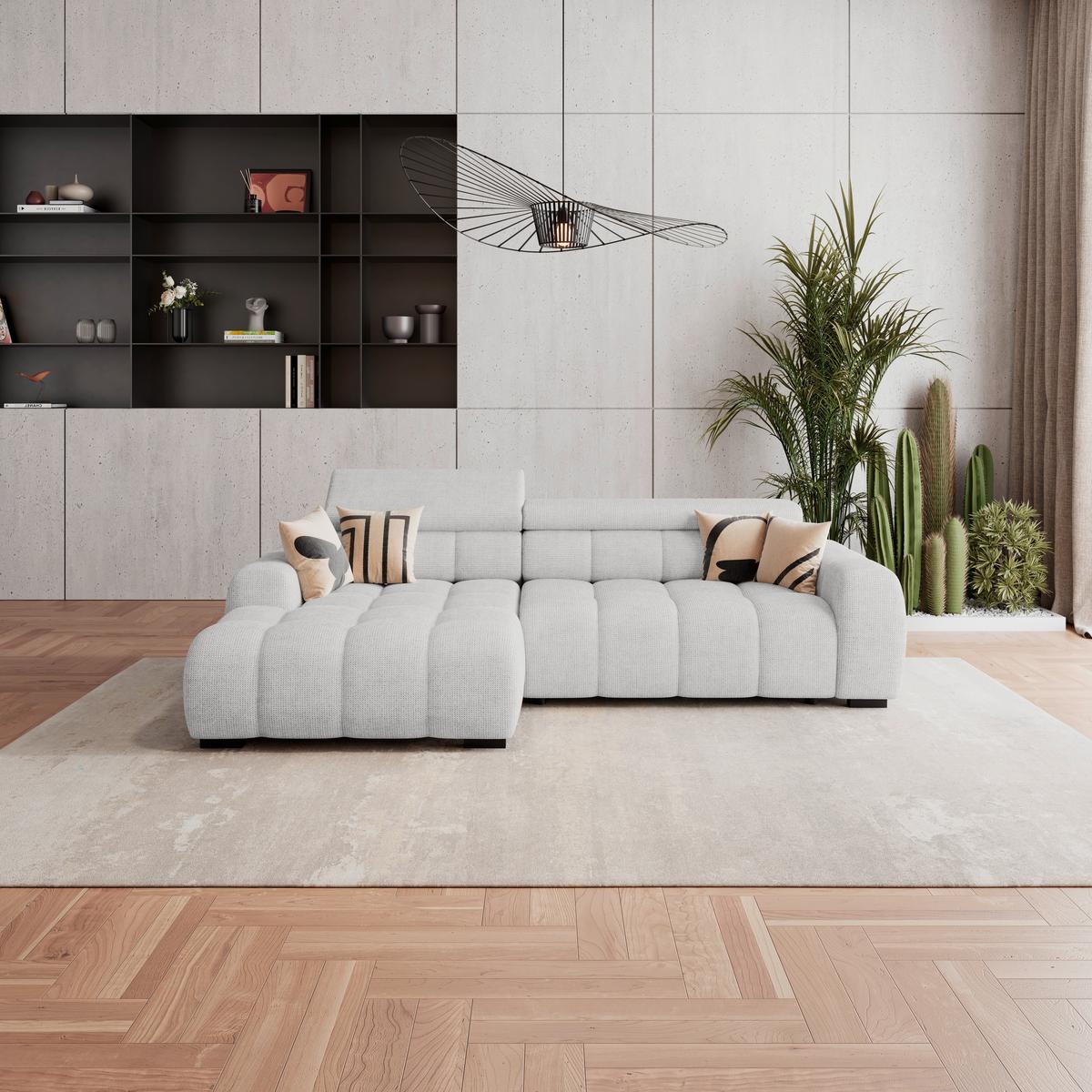 Kutna Garnitura Fargo S - crna/sivo-bež, Trend, tekstil/plastika (168/285cm) - Modern Living