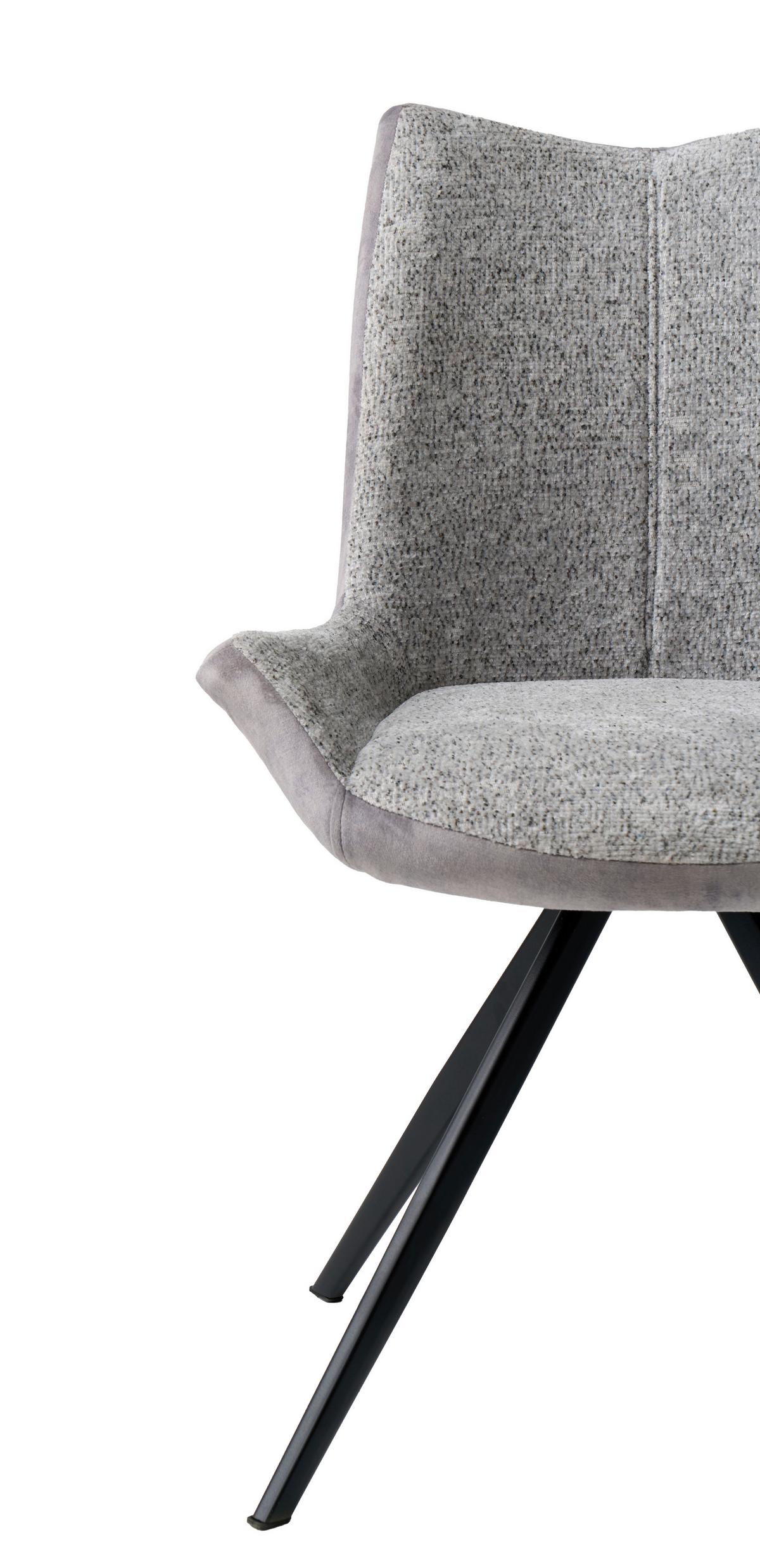 Stolica Sally - svijetlo siva/crna, Moderno, metal/tekstil (63/56/86cm) - Modern Living