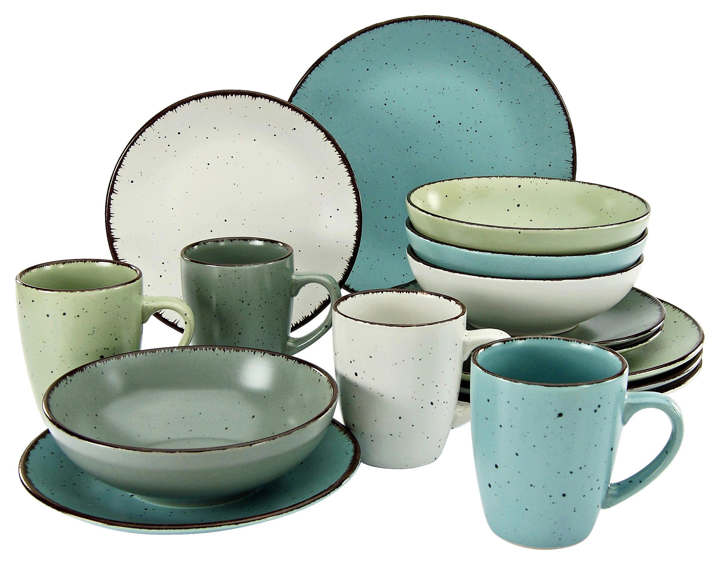 SERWIS OBIADOWO-ŚNIADANIOWY SEGOWIA - różnokolorowy, Konventionell, ceramika - Creatable