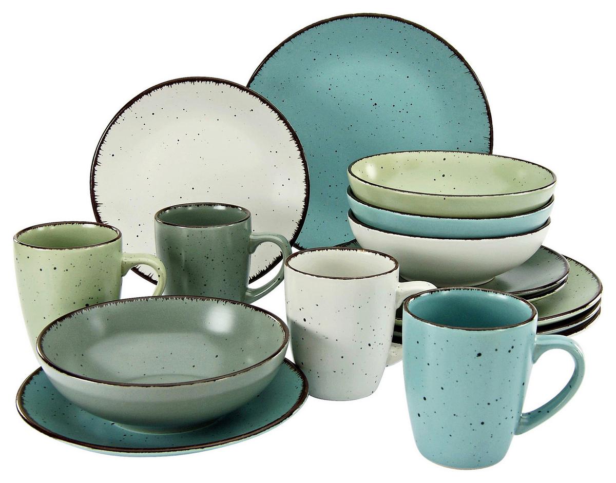 SERWIS OBIADOWO-ŚNIADANIOWY SEGOWIA - różnokolorowy, Konventionell, ceramika - Creatable