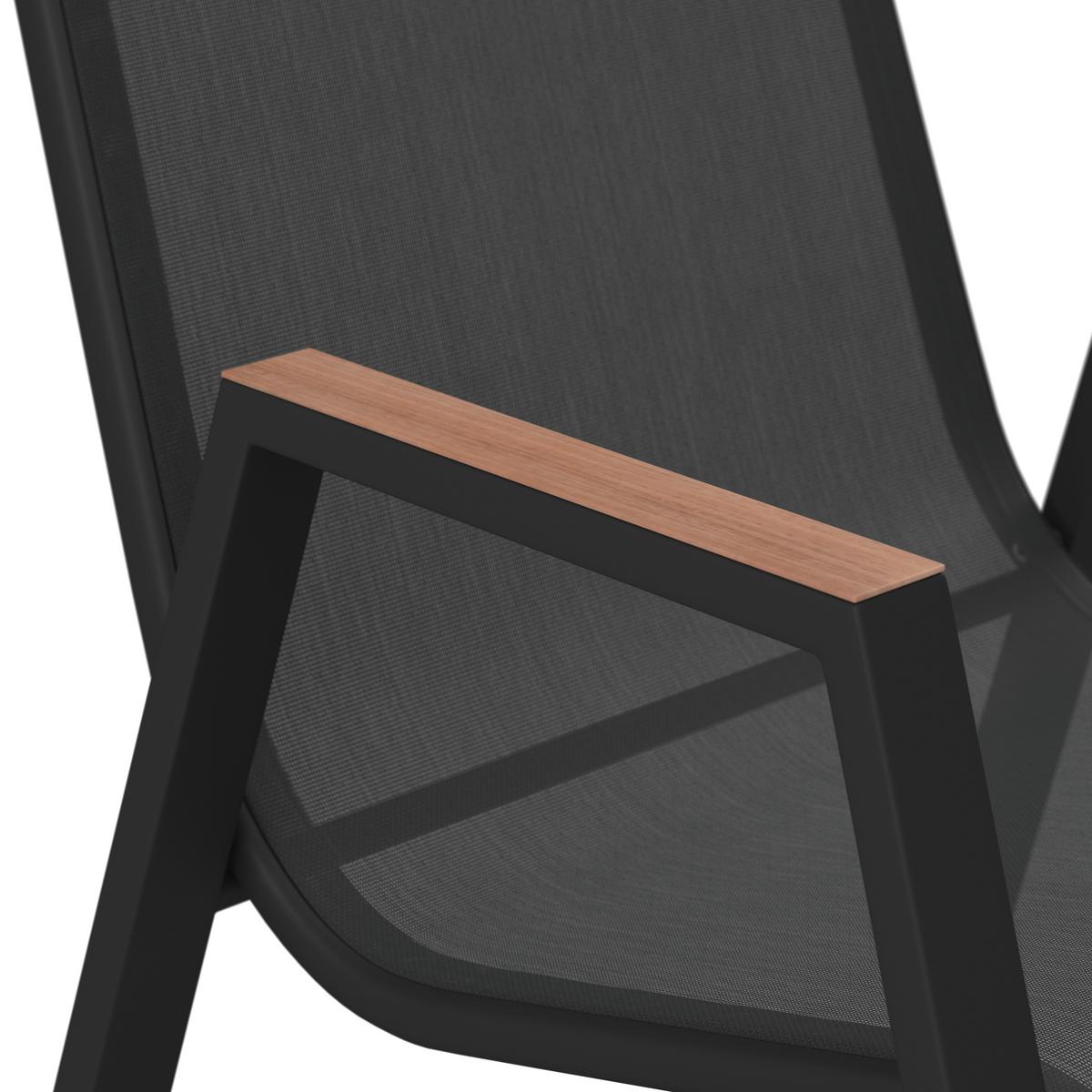 Vrtni Set Latina, Črna, 7-Delno - črna, Moderno, kovina/steklo (54,5/150/91/72/74/85cm) - Modern Living