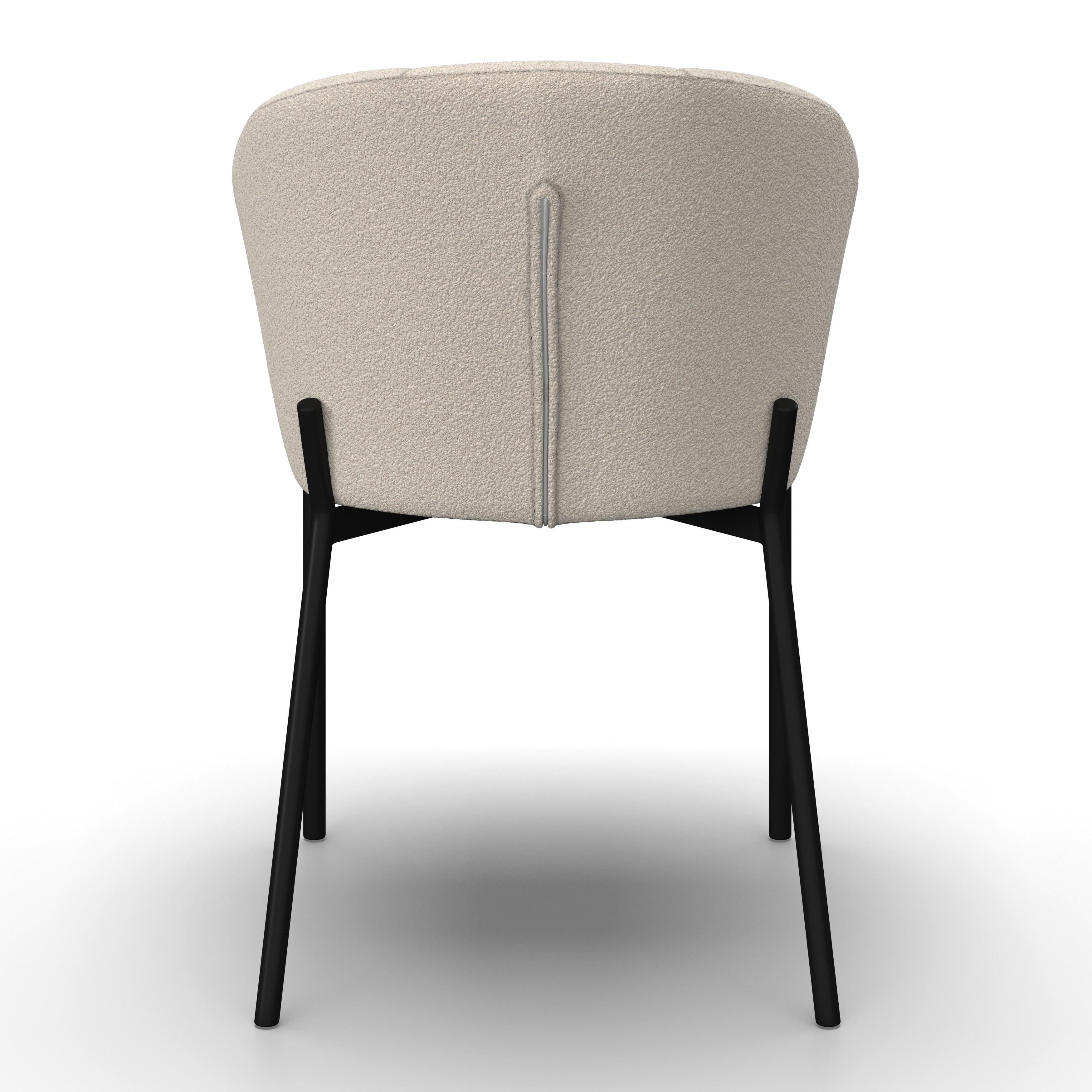 STOL ZOEY - beige/svart, Modern, metall/trä (48/79/61cm) - Bessagi Home