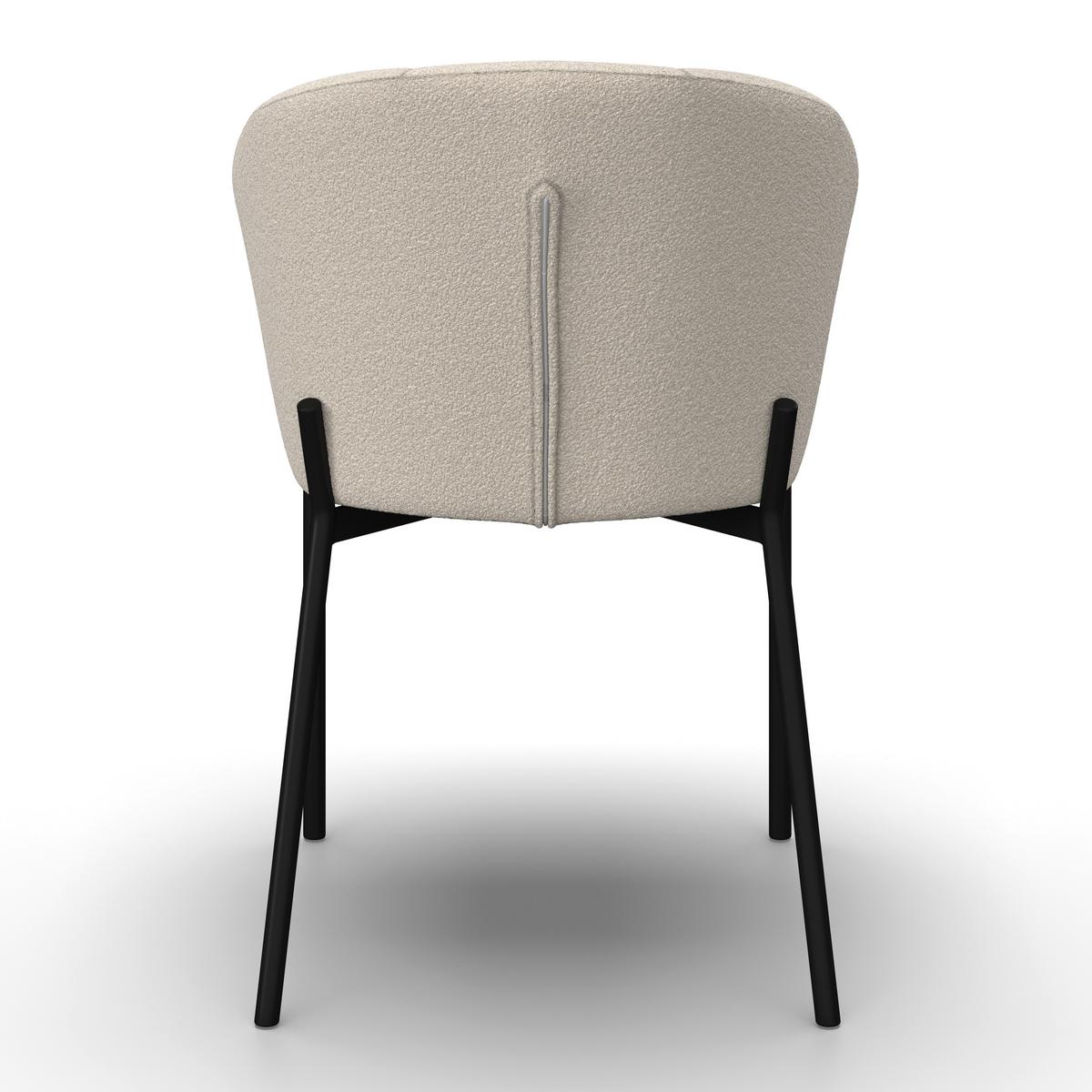 Stuhl Zoey Beige Chenille Gepolstert - Beige/Schwarz, MODERN, Holz/Textil (48/79/61cm) - Bessagi Home