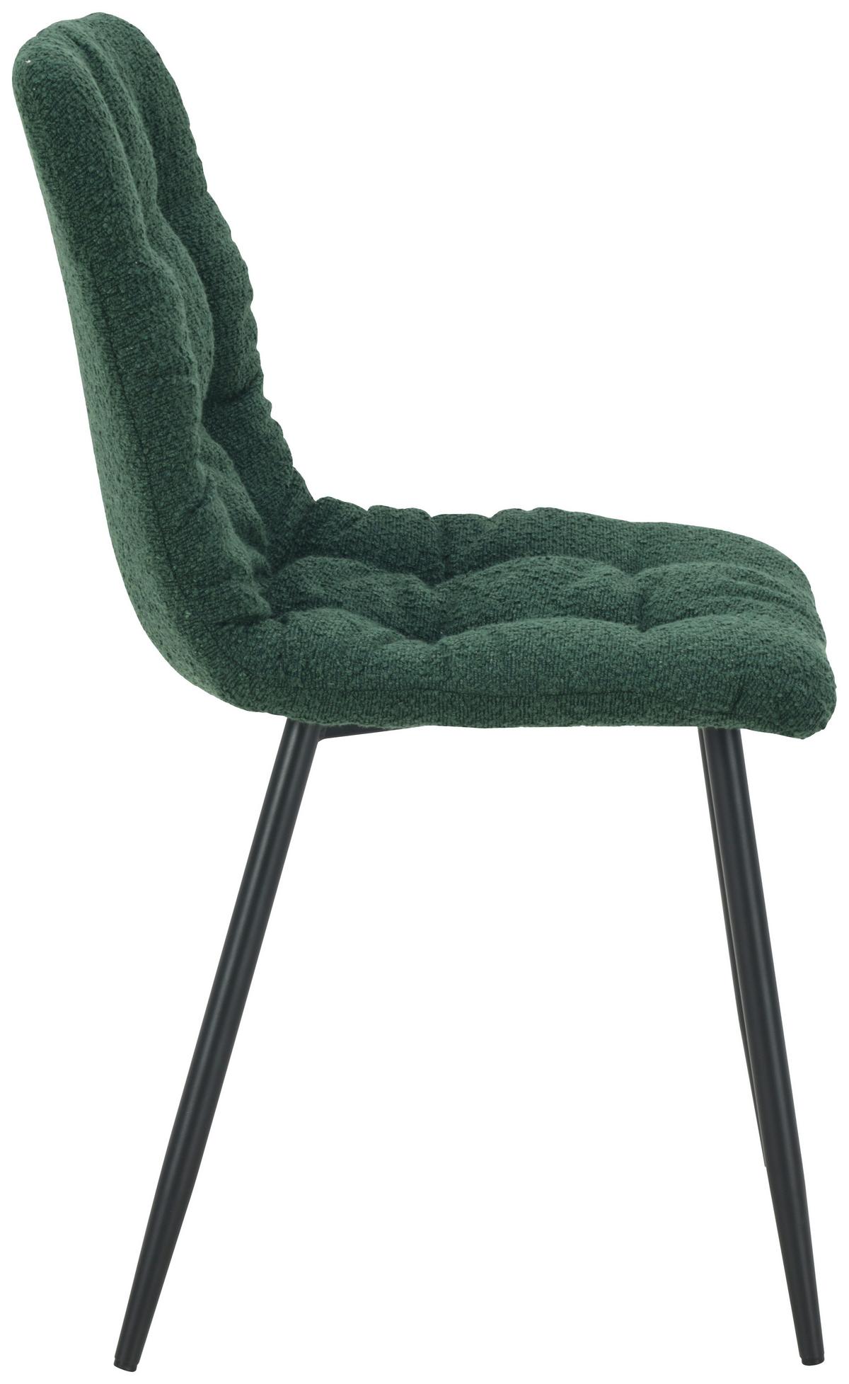 Stuhl Nino Grün - Schwarz/Grün, Modern, Holz/Textil (45/88/54,5cm) - Based