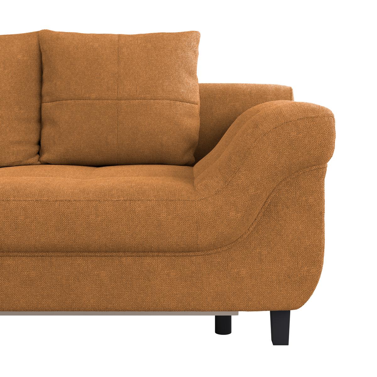 Kutna Garnitura Mendoza - narančasta/crna, Design, tekstil/drvo (197/309cm) - Modern Living