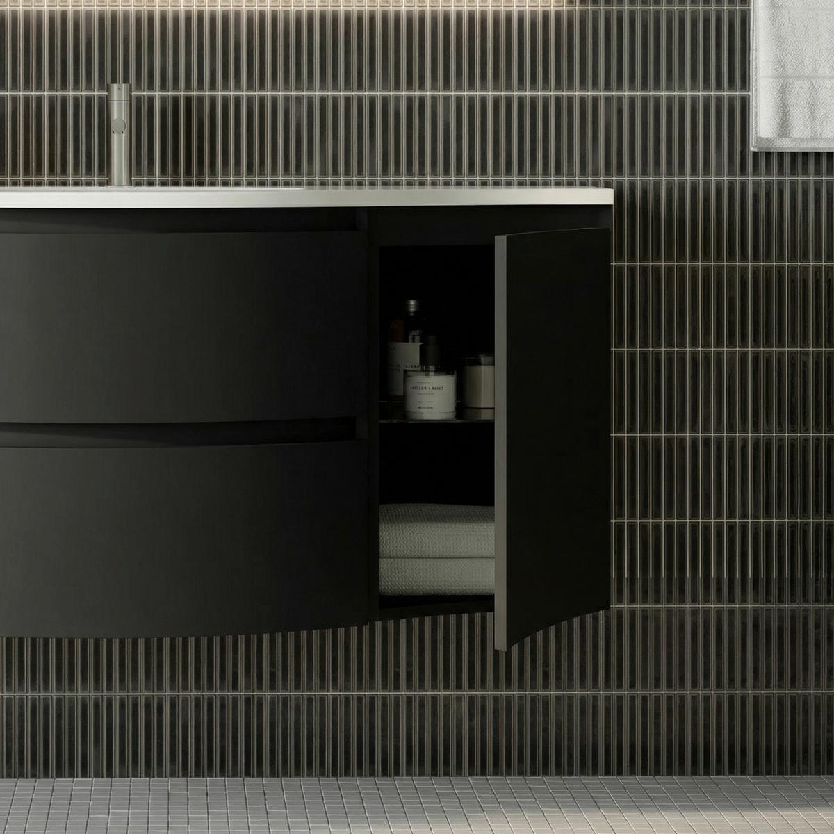 Bočni Element Armonia - crna, Moderno, staklo/drvni materijal (35/56/39cm)