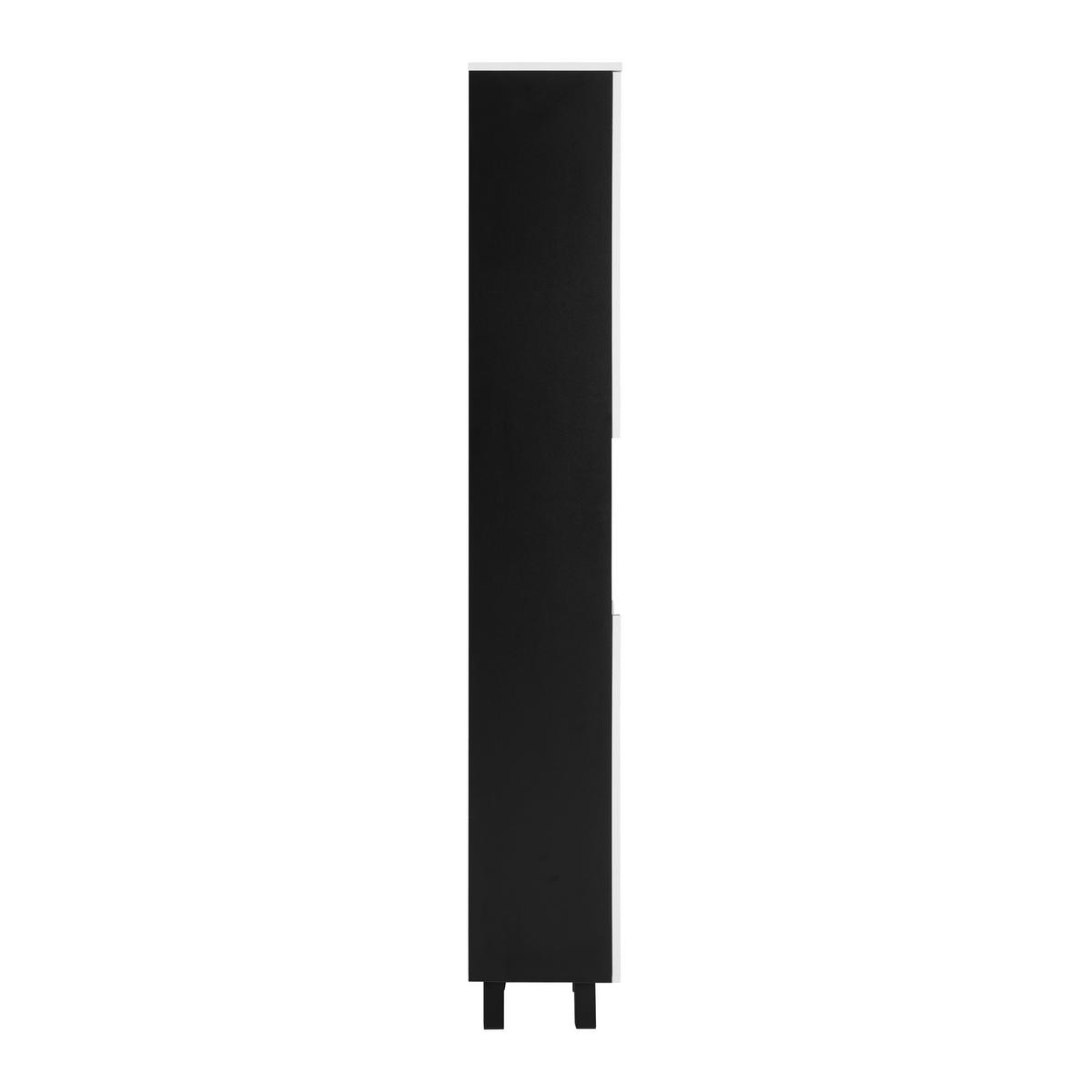 Hochschrank Wave II in Schwarz/Weiß - Schwarz/Weiß, MODERN, Holzwerkstoff (40/190/30cm) - Mömax