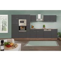 KÜCHENLEERBLOCK LBKB370EYGMIGKE - Edelstahlfarben/Eichefarben, Basics, Holzwerkstoff/Metall (370cm) - Respekta