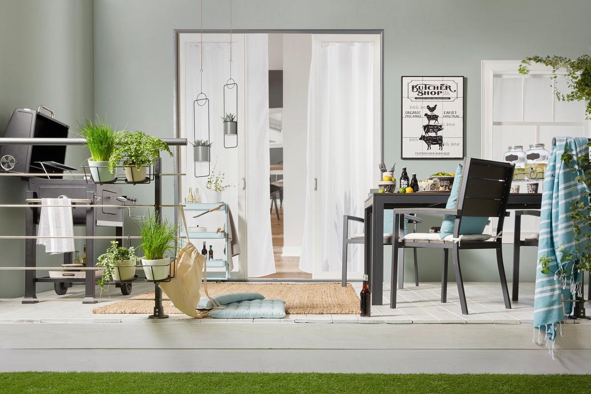 Gartenstuhl Sammy 1 in Anthrazit - Anthrazit/Grau, Kunststoff/Metall (57/90/57cm) - Mömax