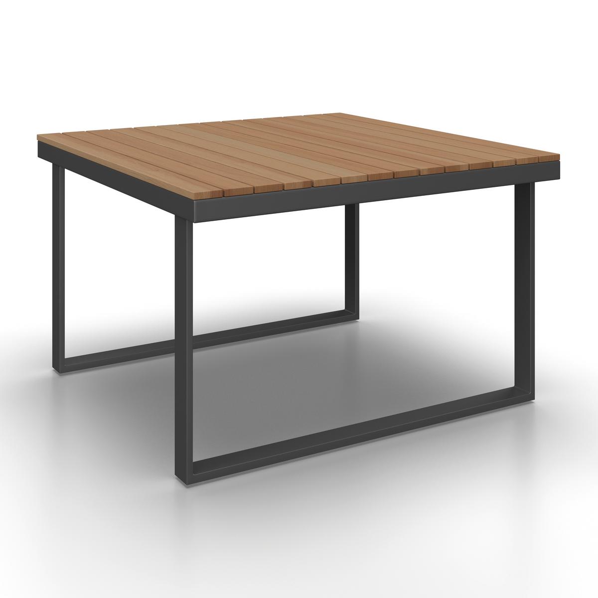 KOMPLET MEBLI TARASOWYCH ELIA - kolor akacjowy/szary, Modern, metal/drewno (236,5/75/236,5cm) - Bessagi Garden