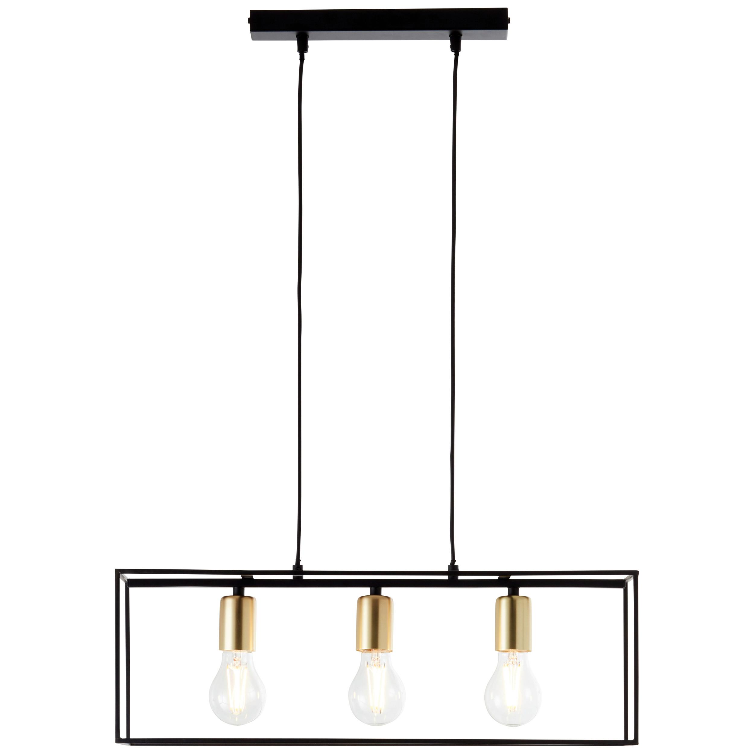 Hängeleuchte Arica Schwarz max. 60 Watt - Messingfarben/Schwarz, Basics, Metall (60/20/85,5cm) - Brilliant