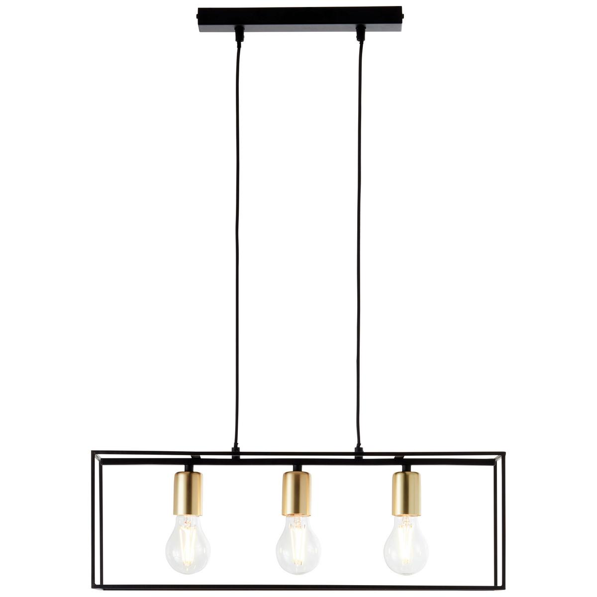 Hängeleuchte Arica Schwarz max. 60 Watt - Messingfarben/Schwarz, Basics, Metall (60/20/85,5cm) - Brilliant