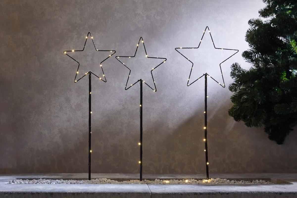 Led-díszlámpa Leonore - fekete, fém (25/75cm) - Premium Living