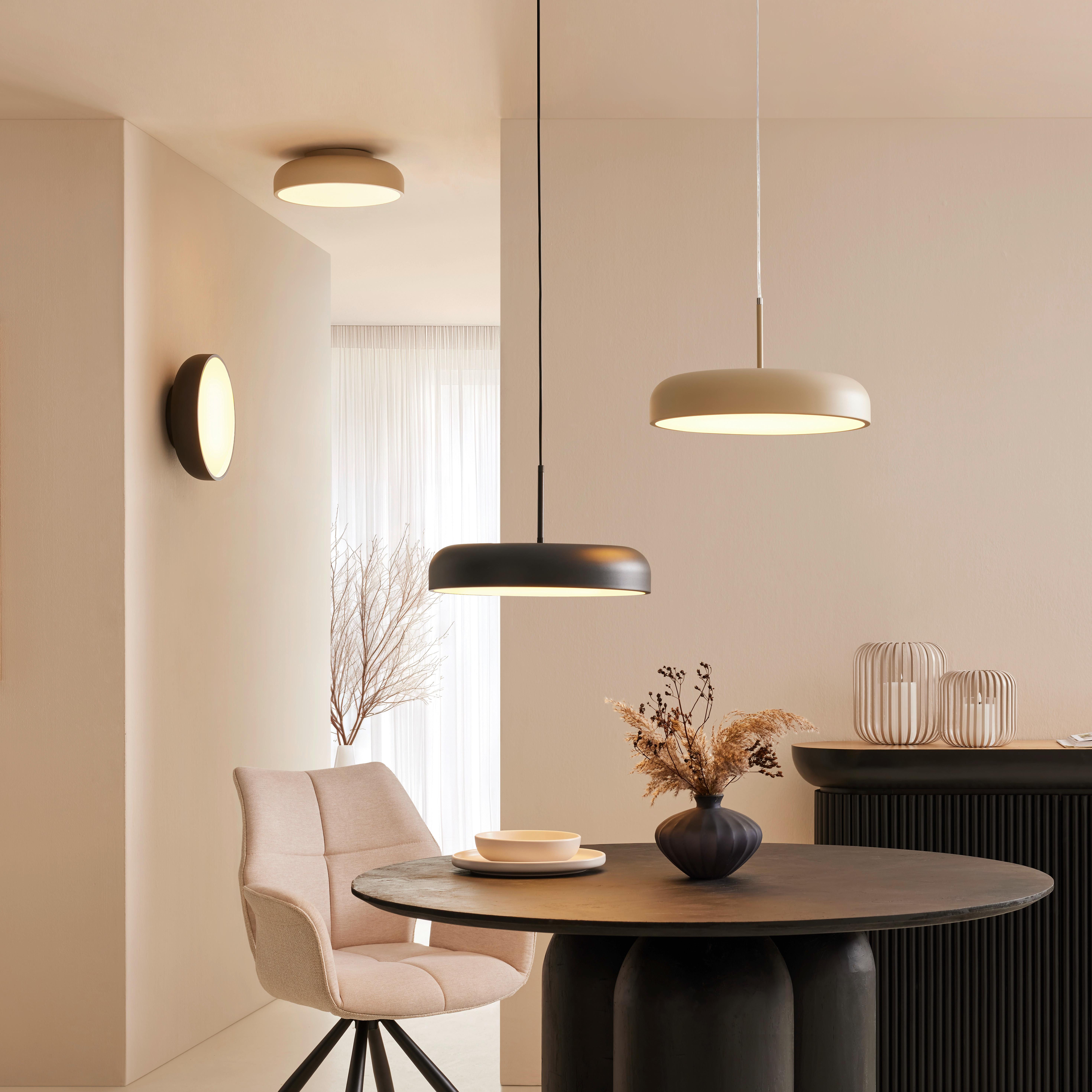LED-HÄNGLAMPA MIKE - vit/sandfärgad, Modern, metall/plast (40/40/130cm) - Mömax