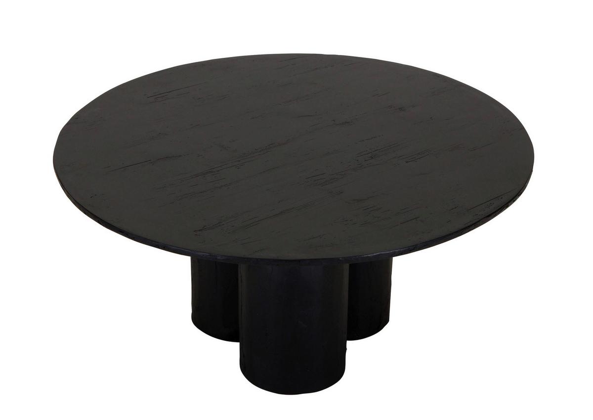 Esstisch Paris Schwarz MDF mit Gipsputz Finish - Schwarz, MODERN, Holzwerkstoff (120/76cm) - Mömax