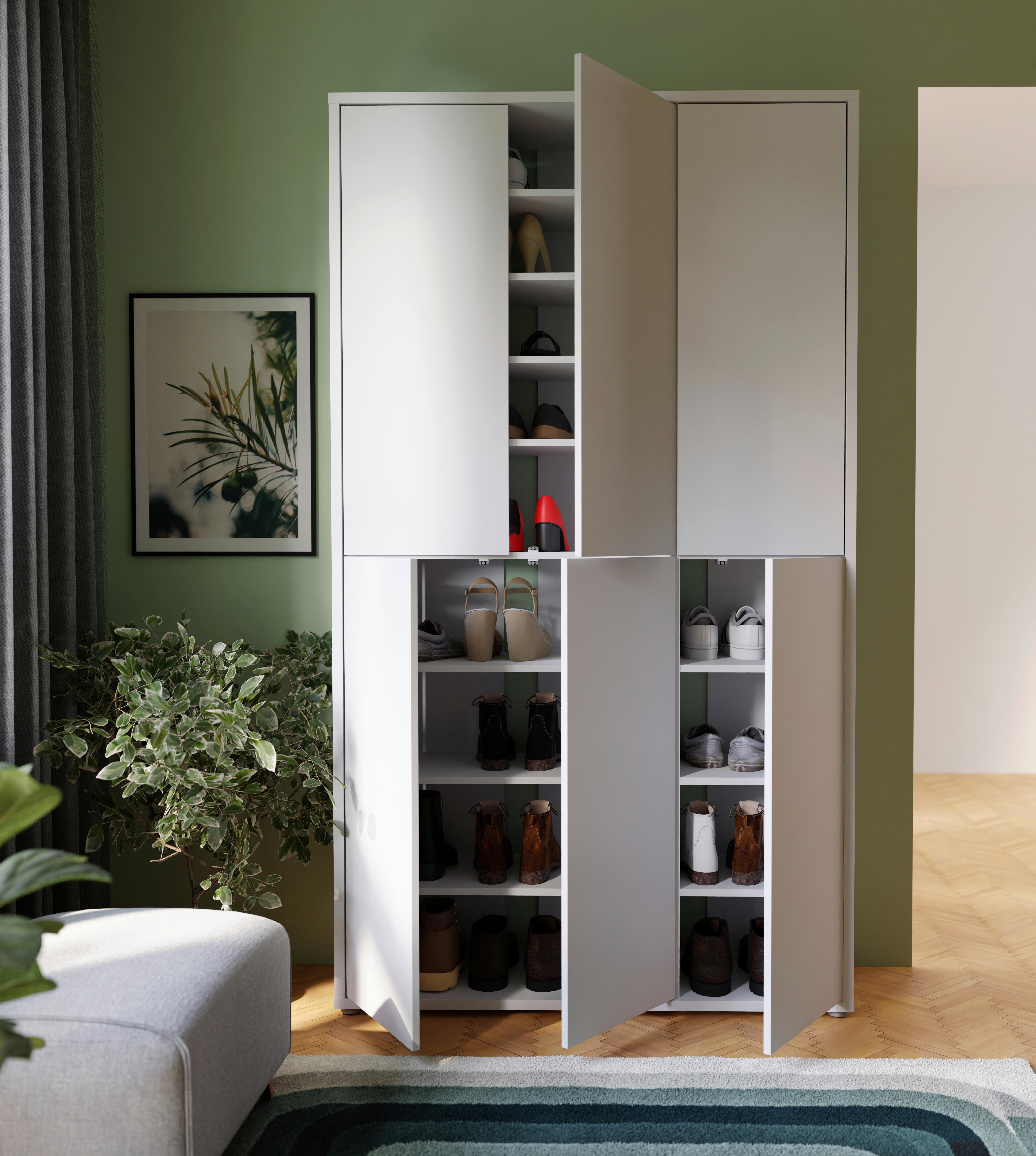 Ormar Za Cipele Alice Springs - siva/svijetlo siva, Basics, drvni materijal/plastika (110/192/35cm) - Modern Living