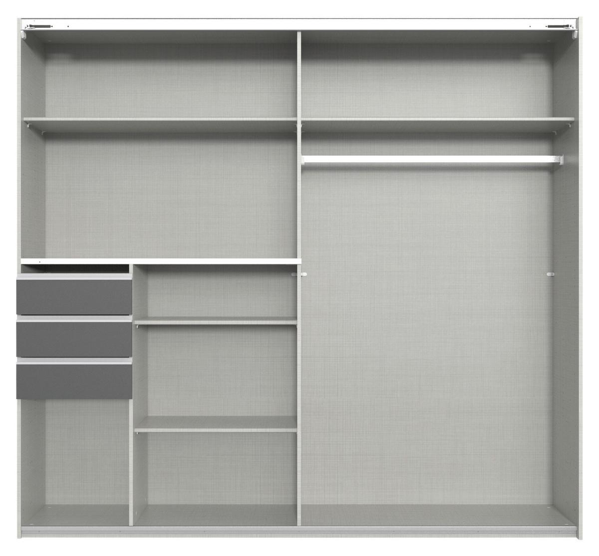 Schwebetürenschrank Saigon ca. 225x210 cm Eiche - Klar/Eichefarben, MODERN, Holzwerkstoff/Metall (225/210/64cm) - MID.YOU