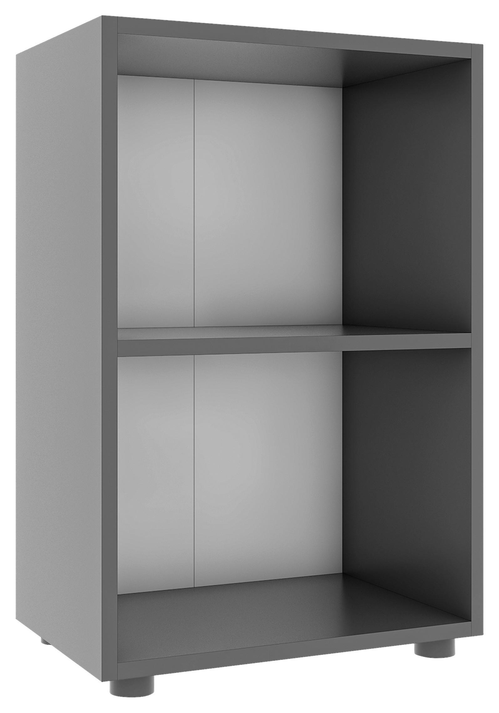 Regal Ulas 2, Siva - črna/antracit, Moderno, umetna masa/leseni material (49/74/32cm) - MID.YOU
