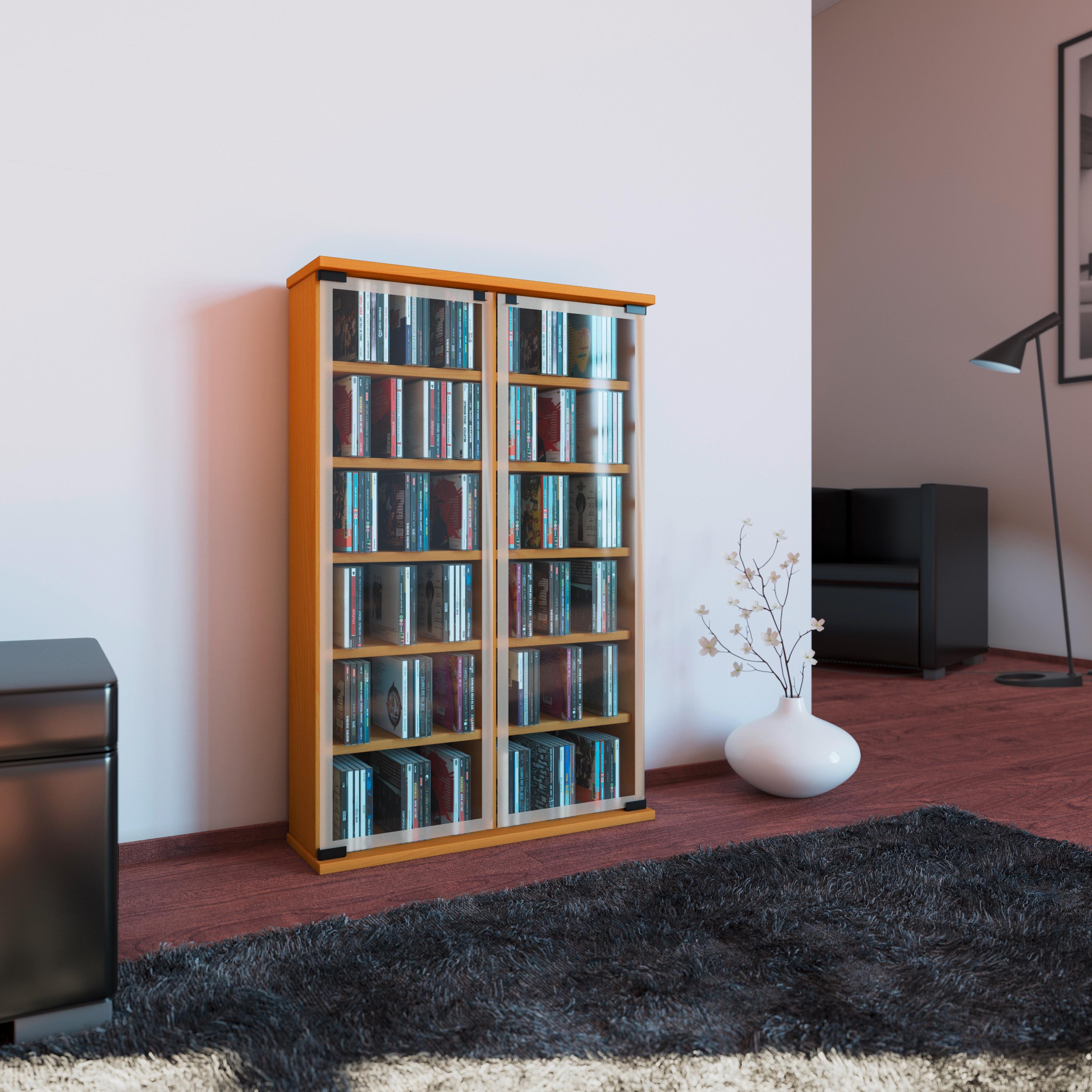 Regal Galerie, Bukev, 60 Cm - barve bukve, Konvencionalno, steklo/leseni material (60/92/18cm) - MID.YOU