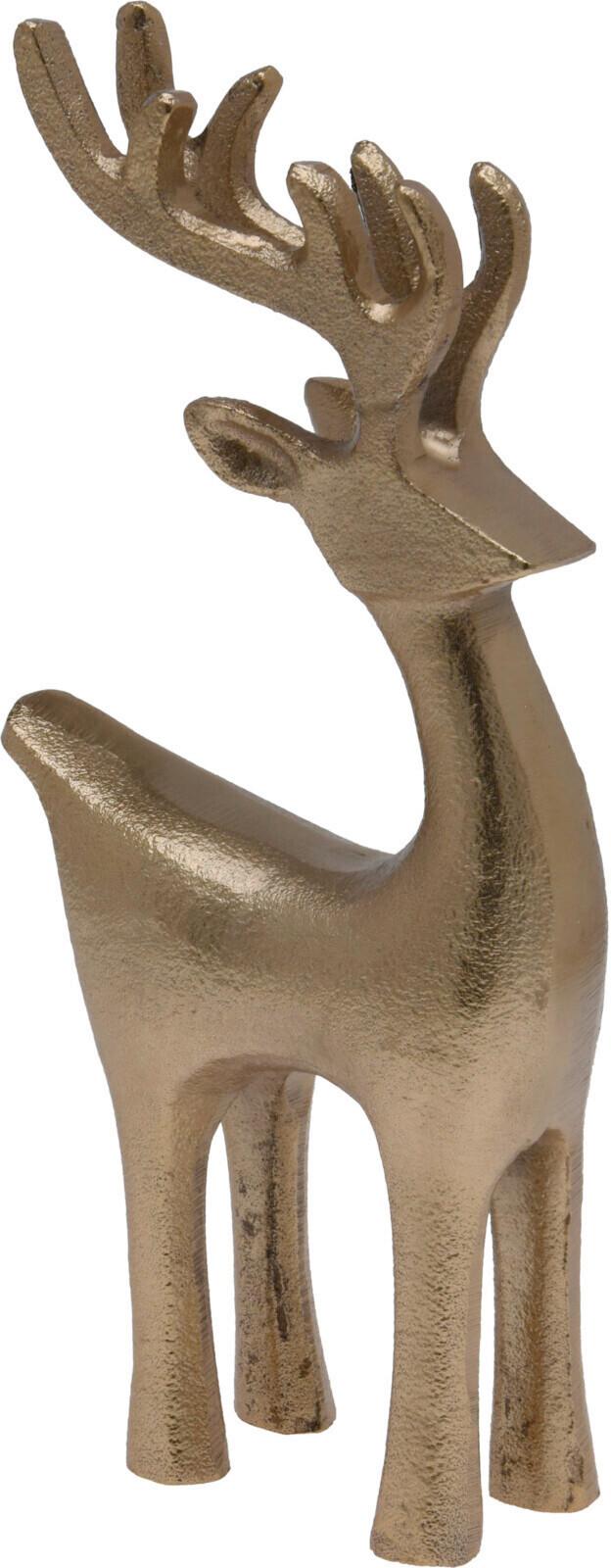 Dekor Szarvas Deer Gold - aranyszínű, fém (10,5/5/22cm)