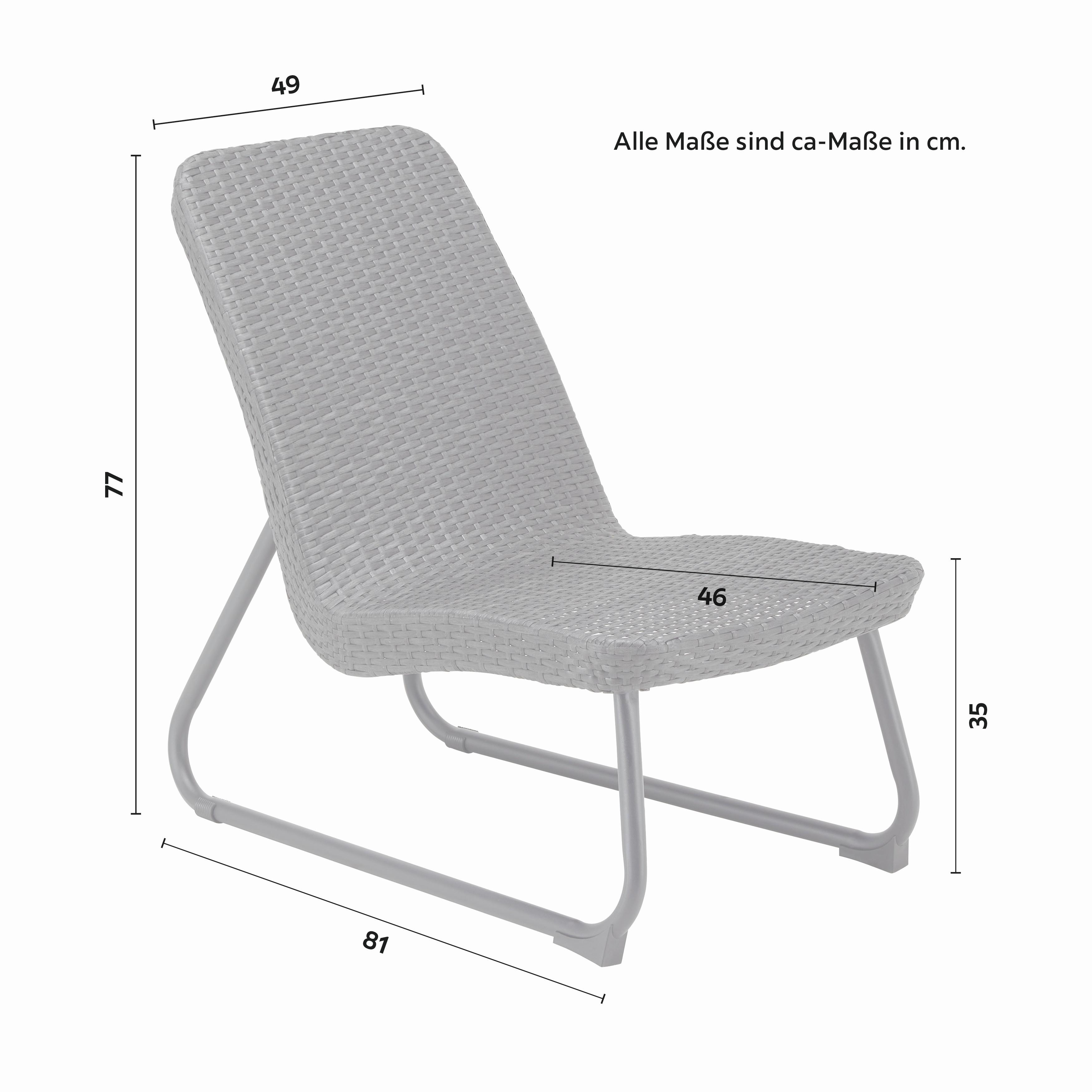 BALKONGMÖBLER SET AUGUSTINA - mörkgrå, Modern, metall/plast - Bessagi Garden