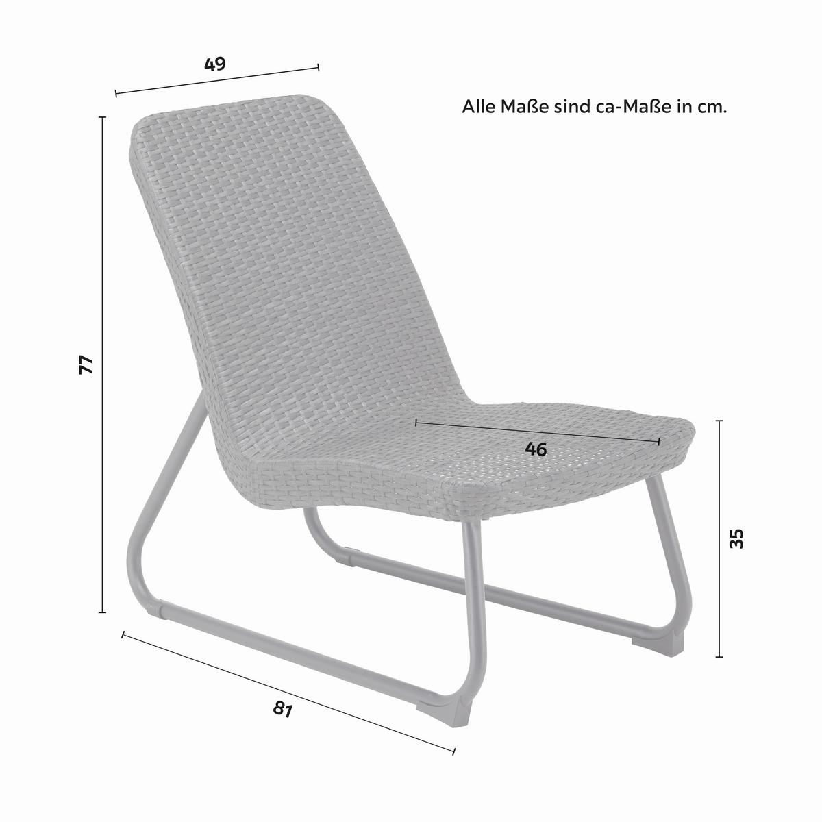 Balkonszett Augustina - sötétszürke, Modern, műanyag/fém - Bessagi Garden