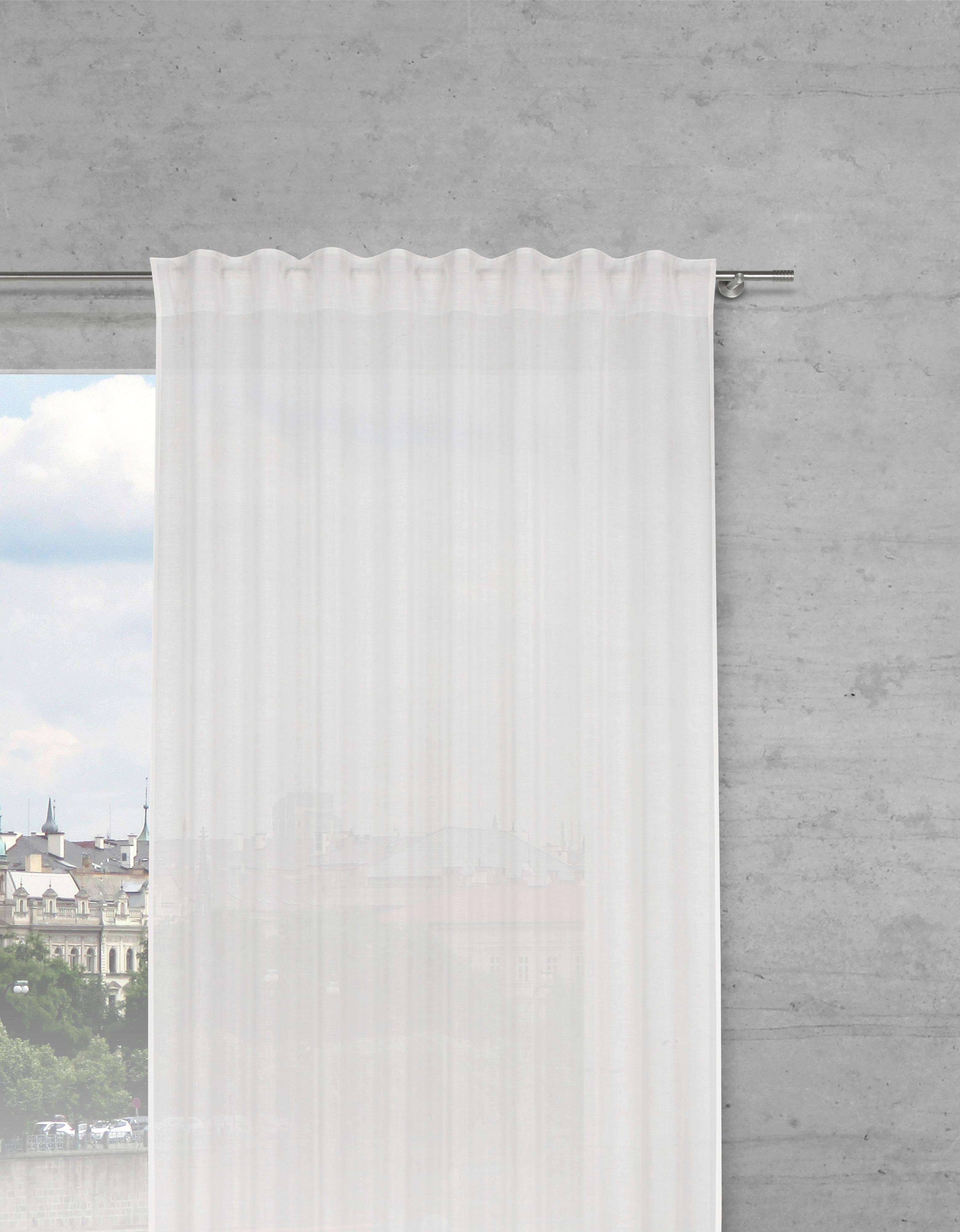 Készfüggöny Elisa 135/255cm - fehér, Konventionell, textil (135/255cm) - Premium Living